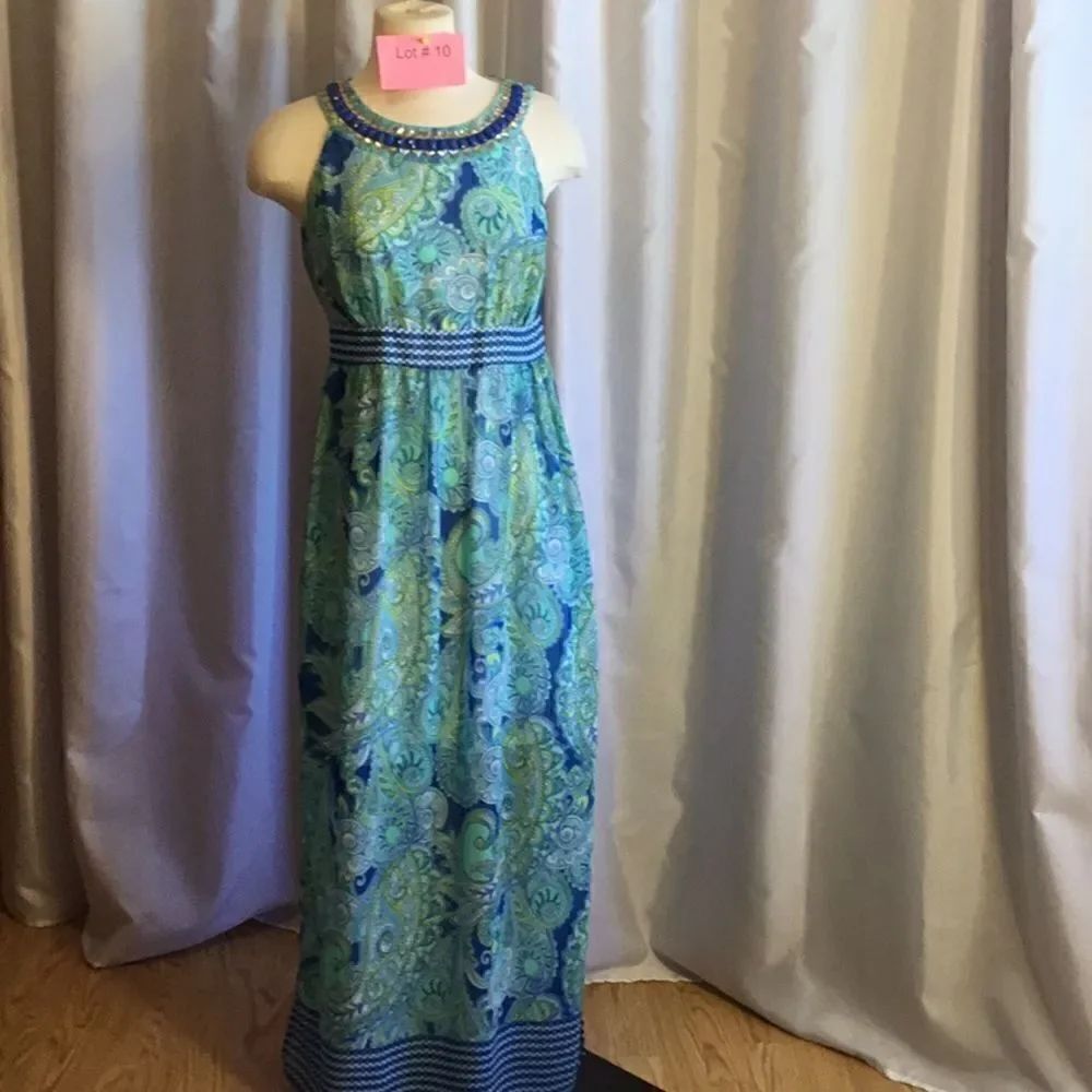 NWOT sleeveless dress in size 6 in paisley design by SANDRA DARREN